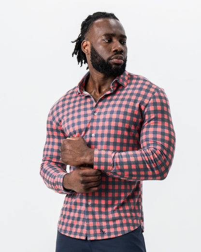 "The Filson" Red & Navy Big Check Button Down
