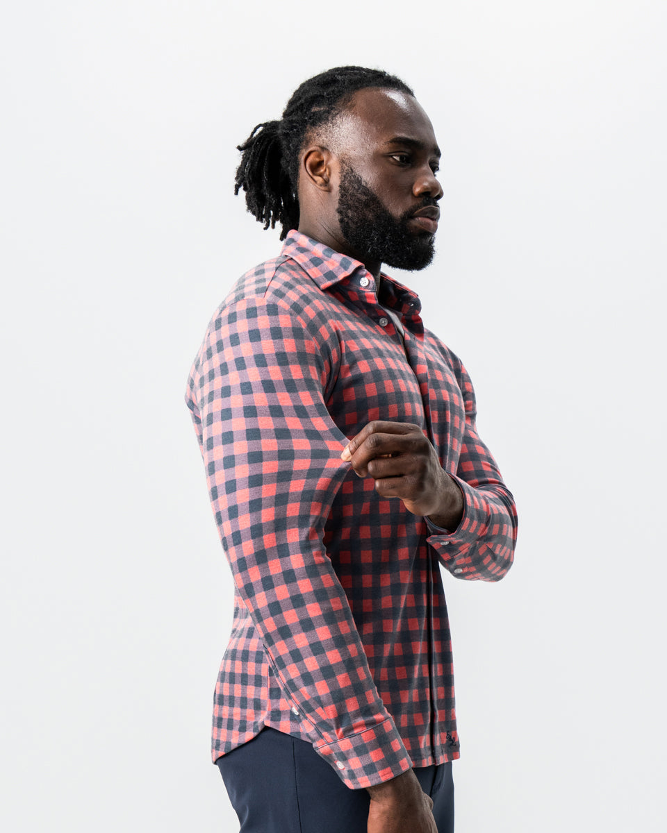 "The Filson" Red & Navy Big Check Button Down
