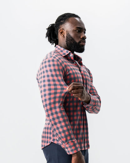 "The Filson" Red & Navy Big Check Button Down