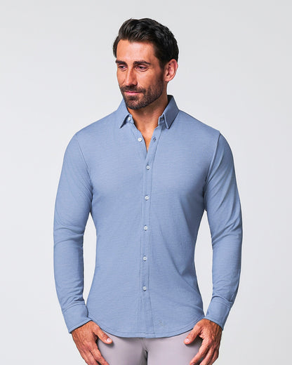 "The Dylan" Sky Blue Pique Button Down
