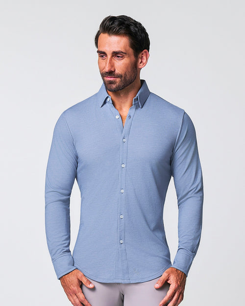 "The Dylan" Sky Blue Pique Button Down