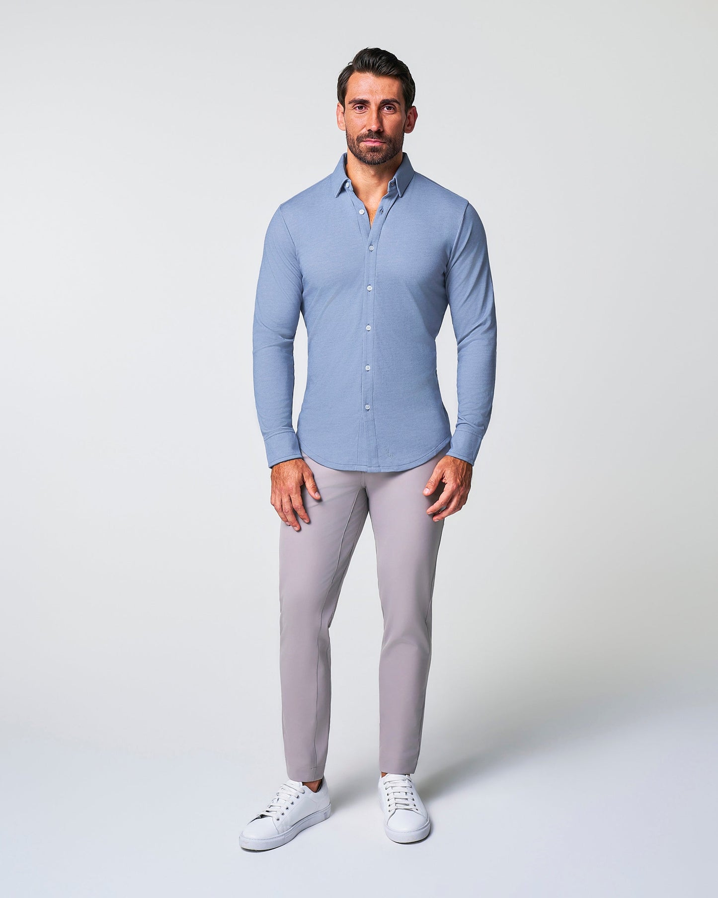 "The Dylan" Sky Blue Pique Button Down