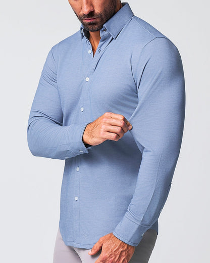 "The Dylan" Sky Blue Pique Button Down