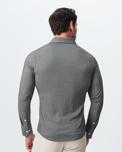"The Oakley" Charcoal Pique Button Down
