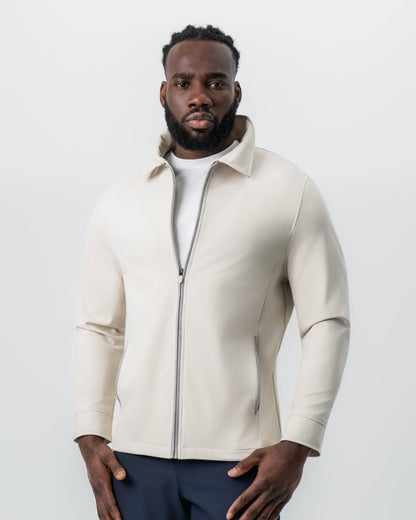 Collared Zip Jacket - Light Khaki