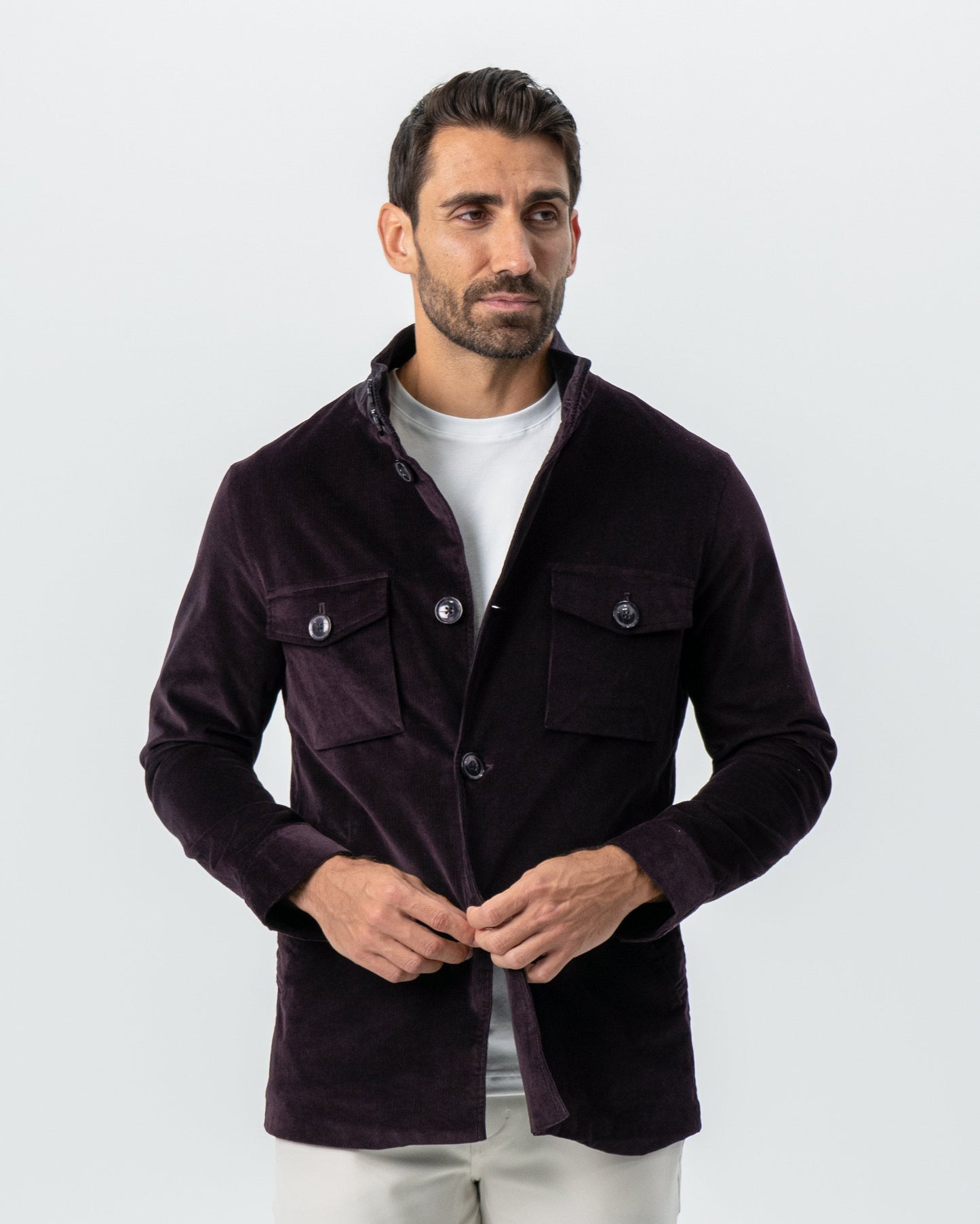 Corduroy Field Jacket - Dark Burgundy