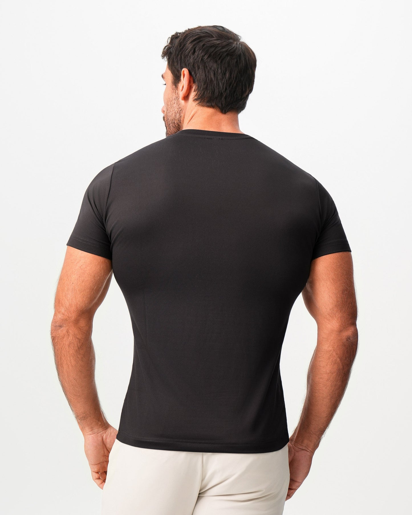 Brushed Mid-Weight Short Sleeve Crewneck - Black