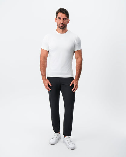 Brushed Mid-Weight Short Sleeve Crewneck - White