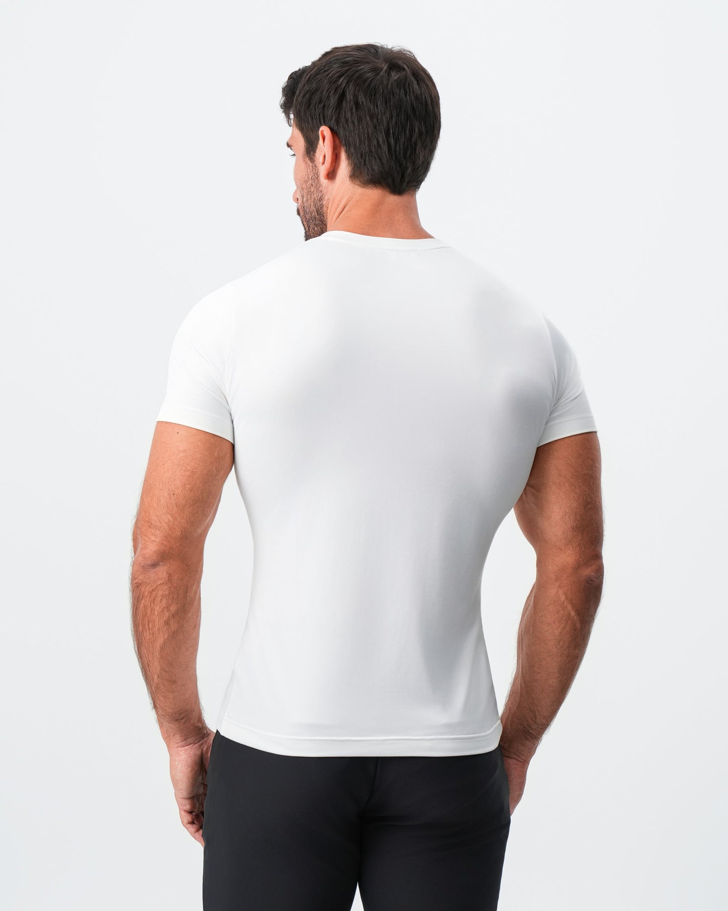 Brushed Mid-Weight Short Sleeve Crewneck - White