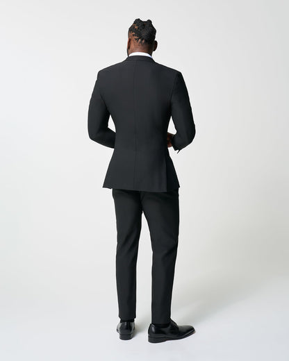 Athletic Fit Stretch Suit Pants - Heathered Black
