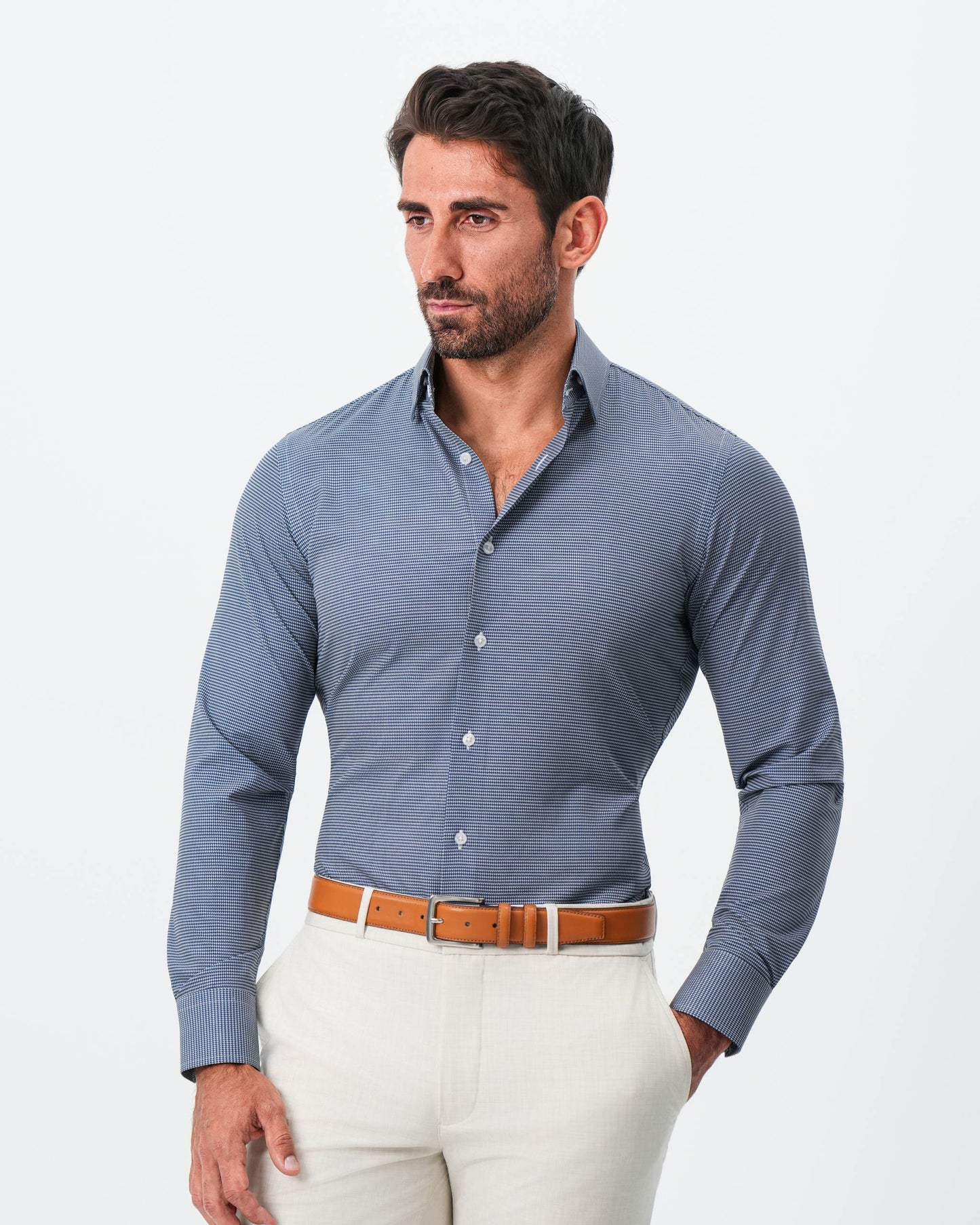 "The Holland" Dark Navy Micro Houndstooth