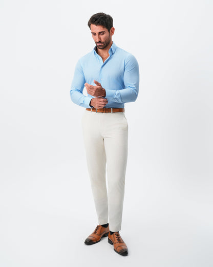 "The Rocky" Powder Blue with White Stripes
