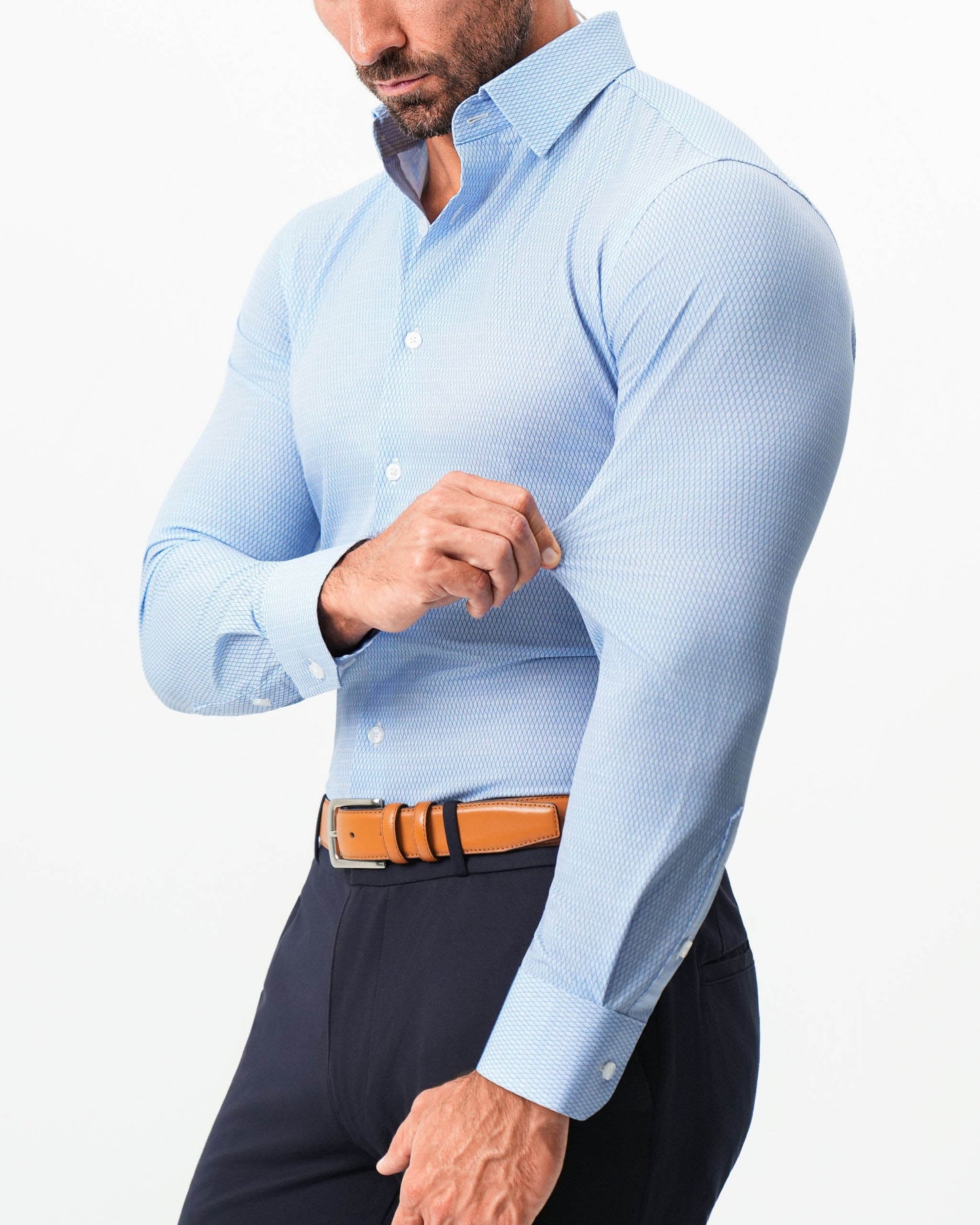 "The Sedona" Sky Blue with Navy Diamond Geo