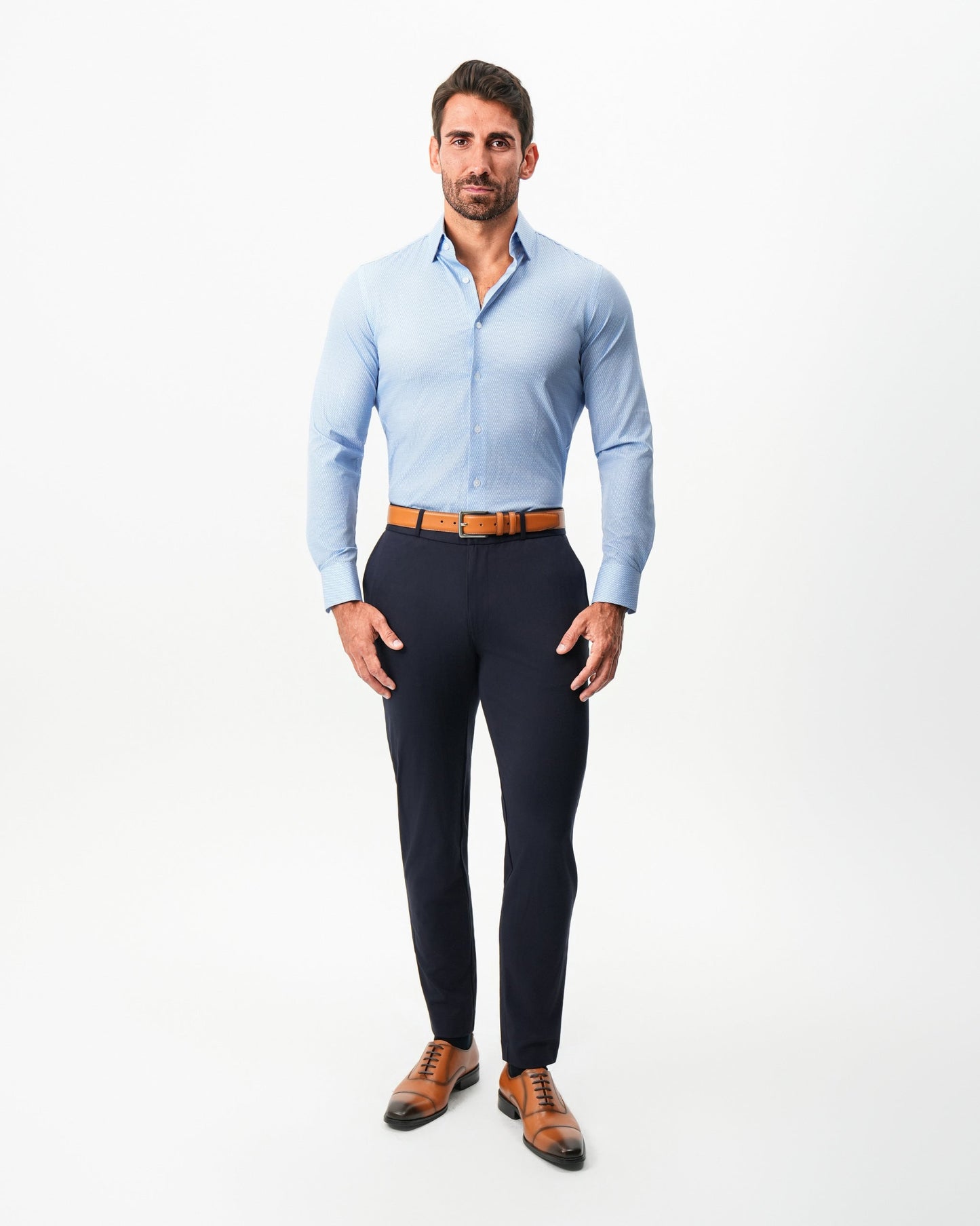 "The Sedona" Sky Blue with Navy Diamond Geo