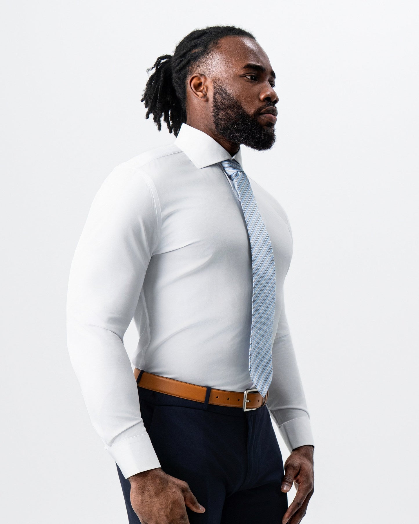 "The Springer" Solid White - Spread Collar