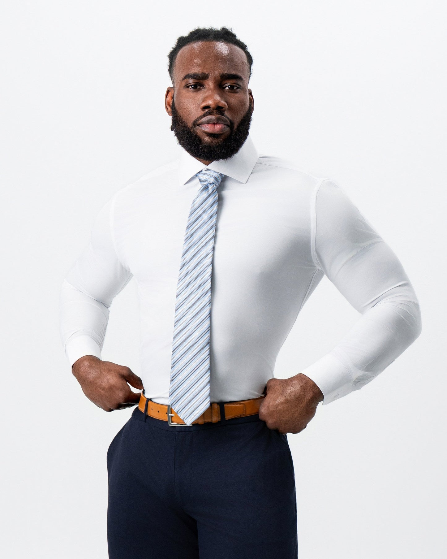 "The Springer" Solid White - Spread Collar