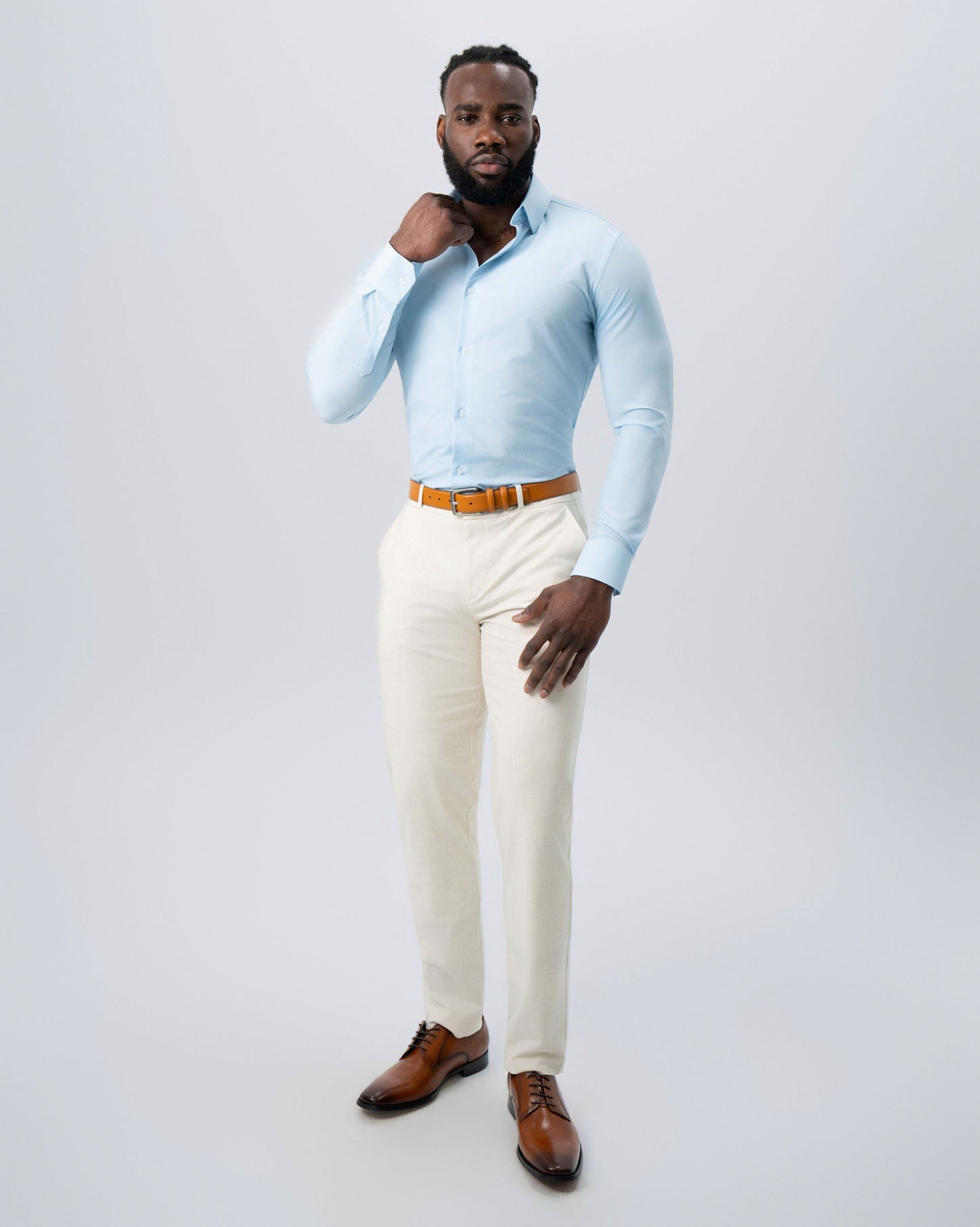 "The Stone" Light Blue Micro Diamond Geo Print