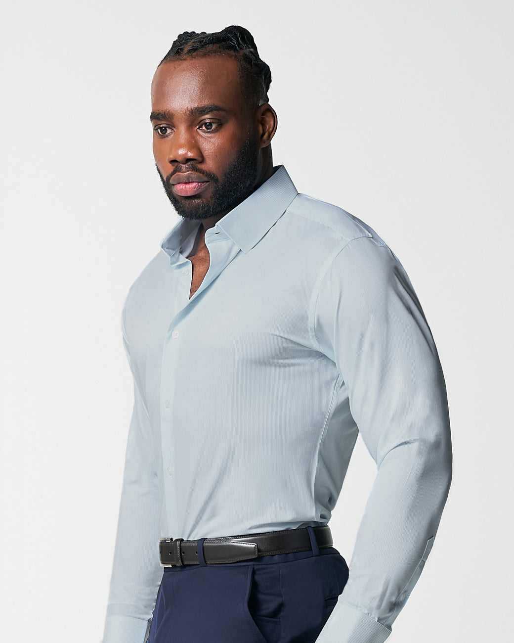 "The Belmont" Light Blue Pinstripe - Classic Fit