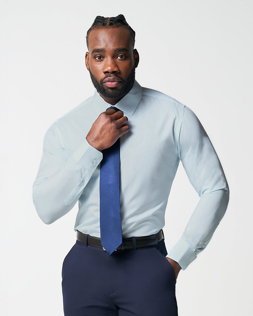 "The Belmont" Light Blue Pinstripe - Classic Fit