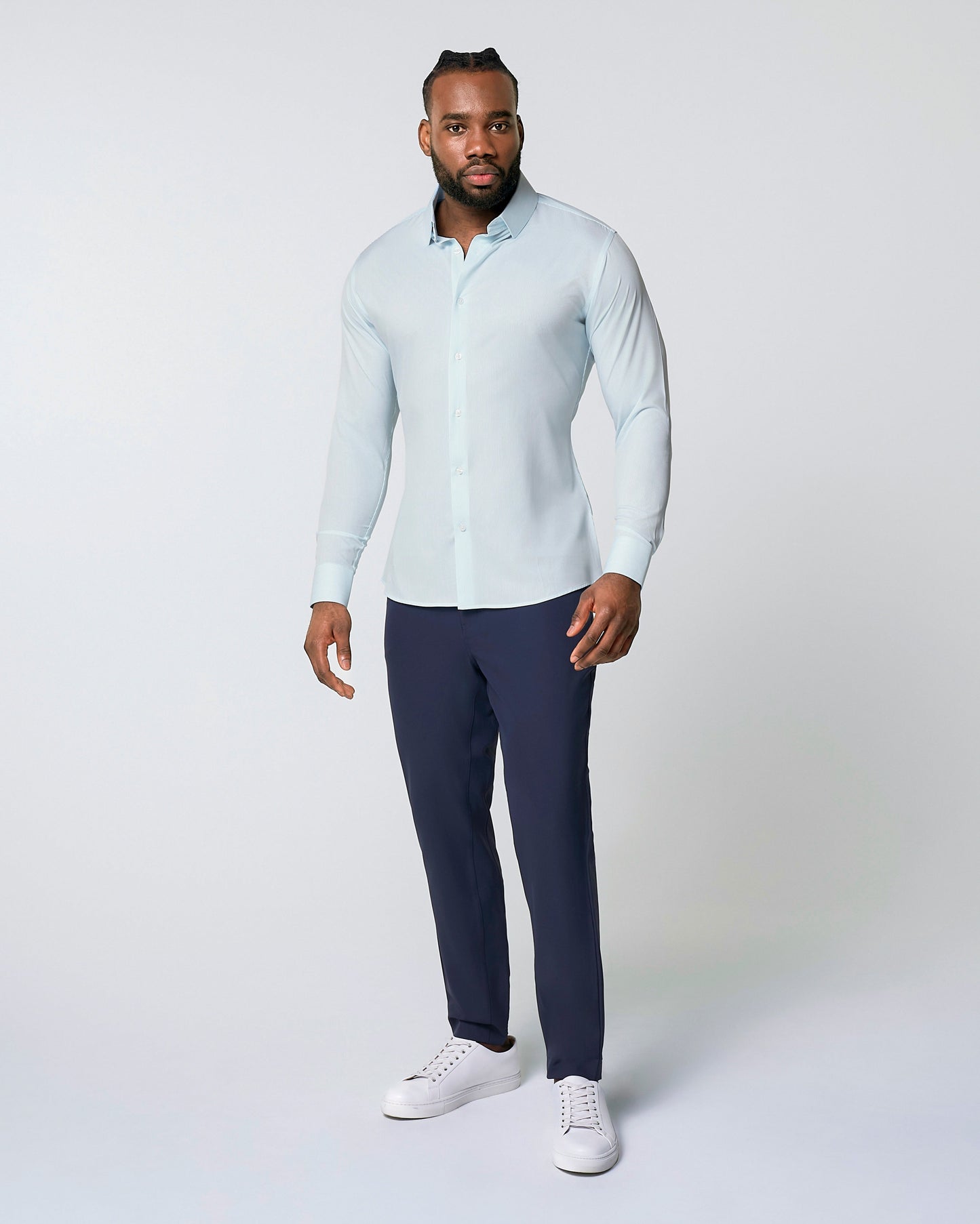 "The Belmont" Light Blue Pinstripe - Classic Fit