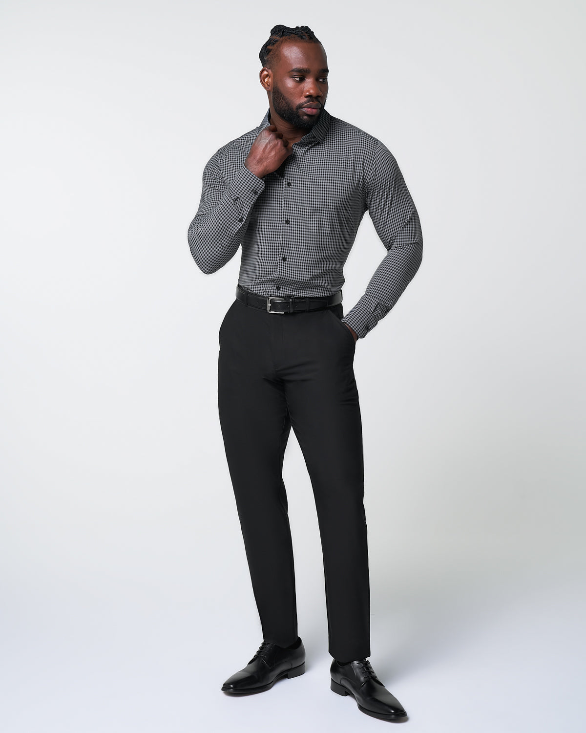 "The Bryson" Dark Grey and Black Gingham