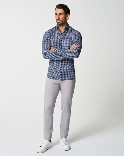 "The Callahan" Blue and White Mini Plaid - Classic Fit