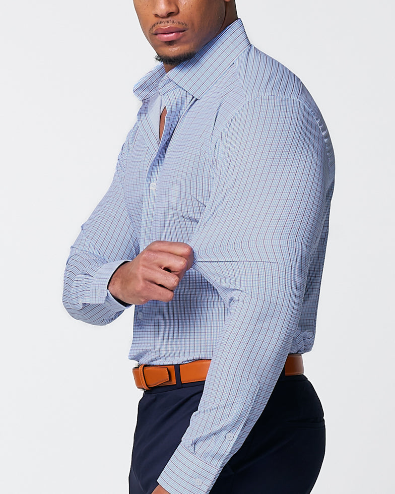 "The Ivaan" Blue & Purple Double Grid