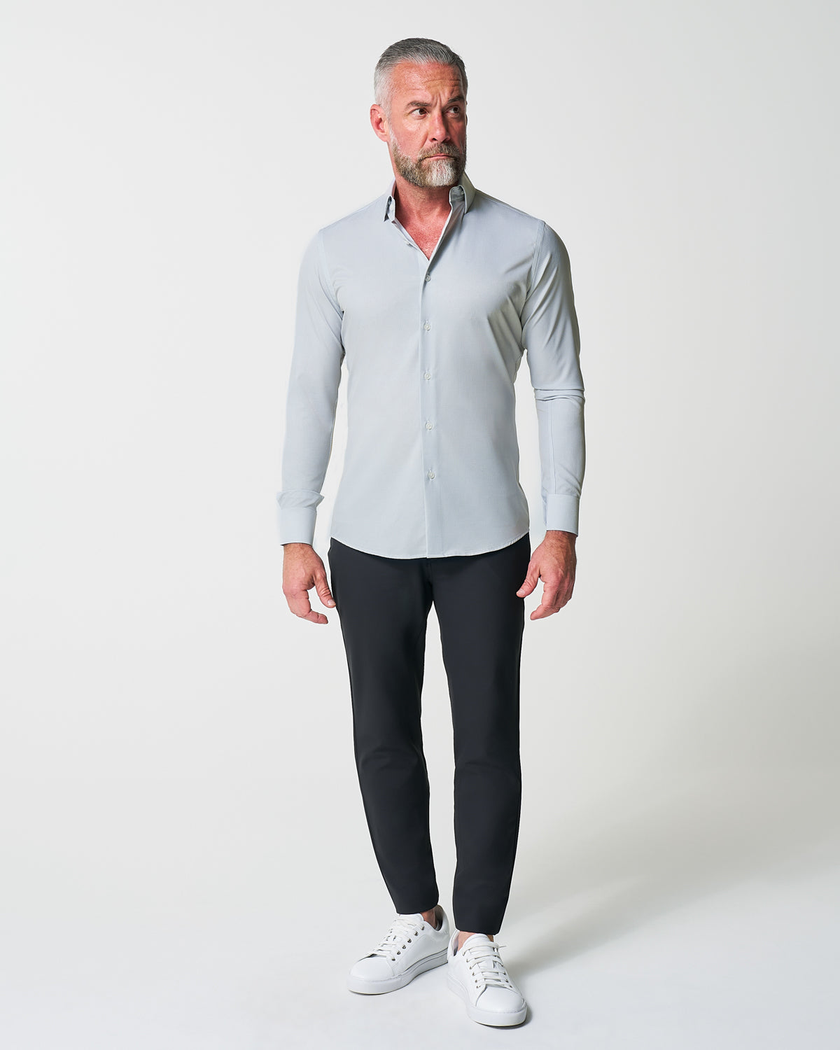 "The Robby" Grey & White Herringbone