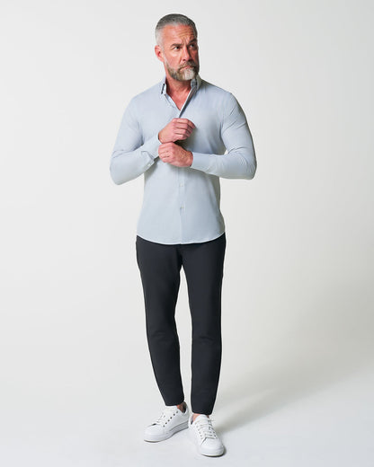 "The Robby" Grey & White Herringbone