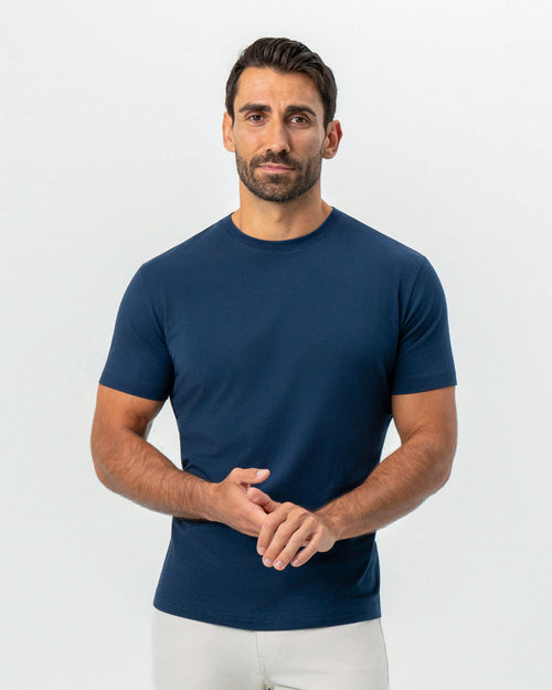 "The Hartford" Navy Short Sleeve Crewneck