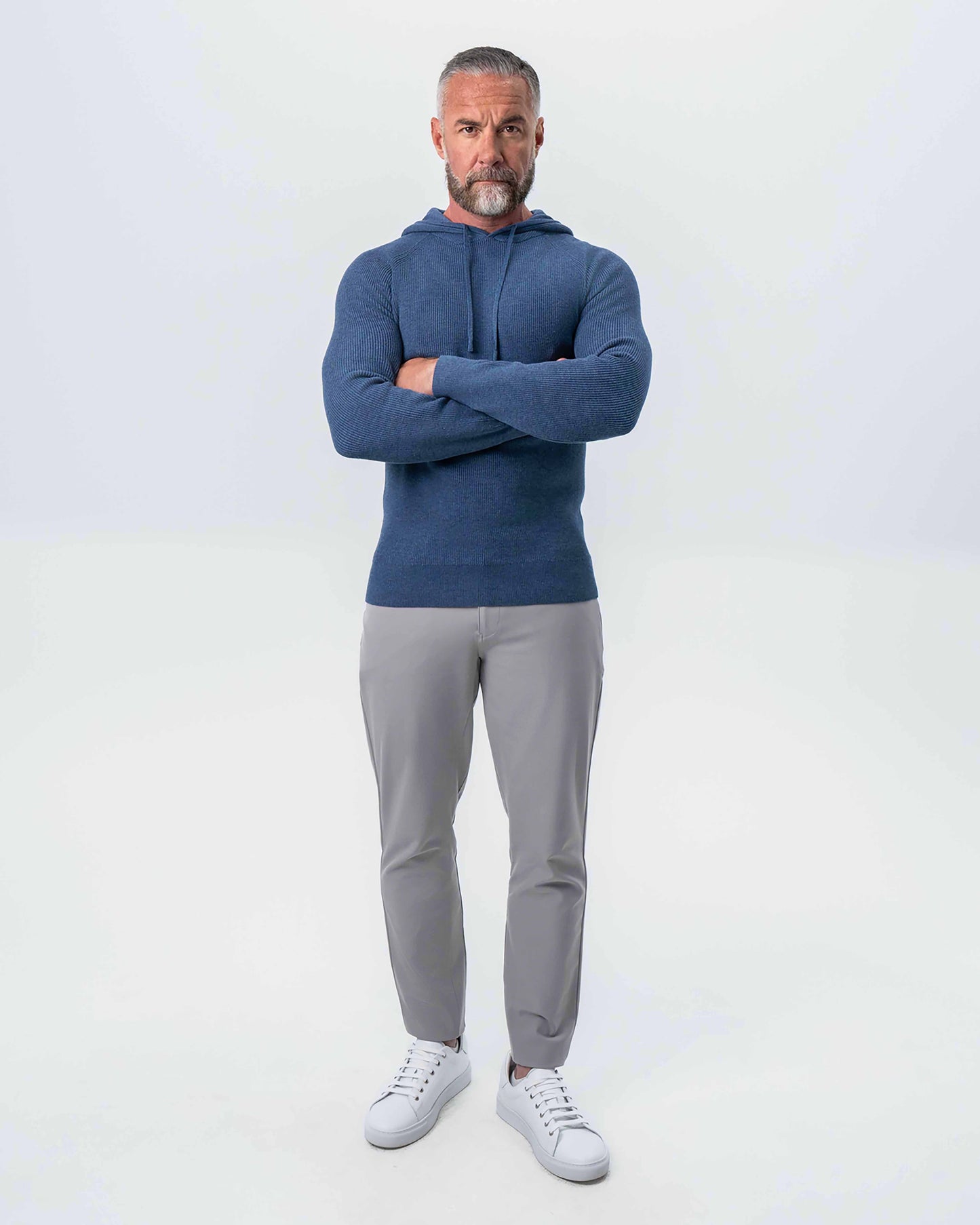 Heavy Knit Hoodie - Navy