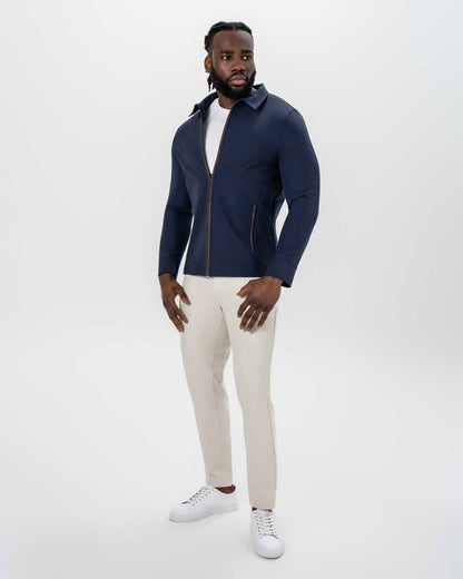 Collared Zip Jacket - Navy