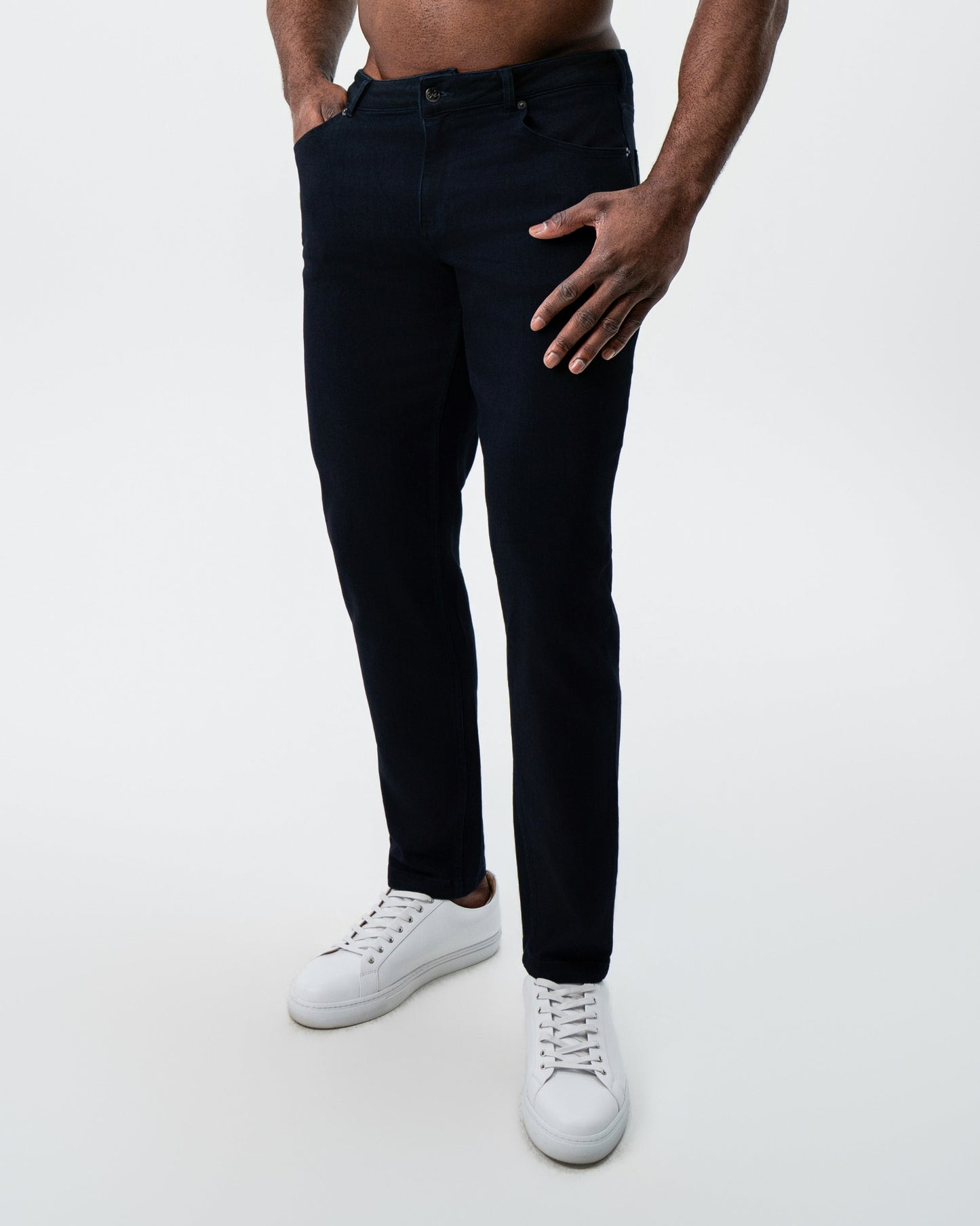 Athletic Fit Stretch Jeans - Navy