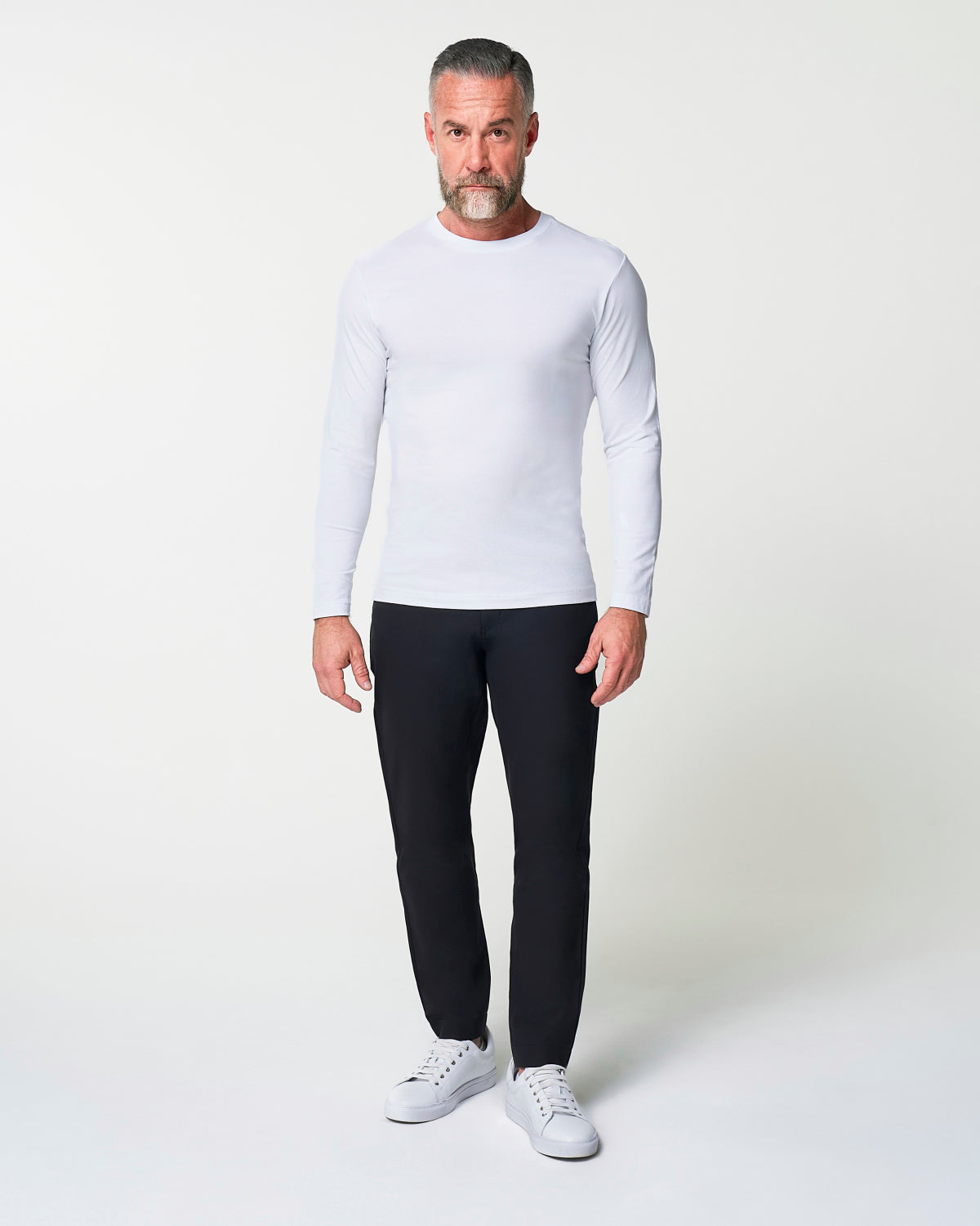 "The Middletown" White Long Sleeve Crewneck