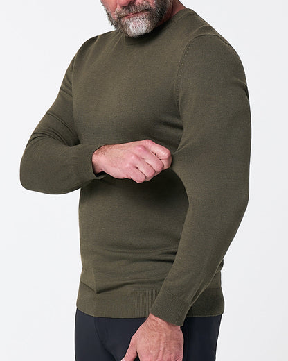 Mid-Weight Wool Crewneck - Olive