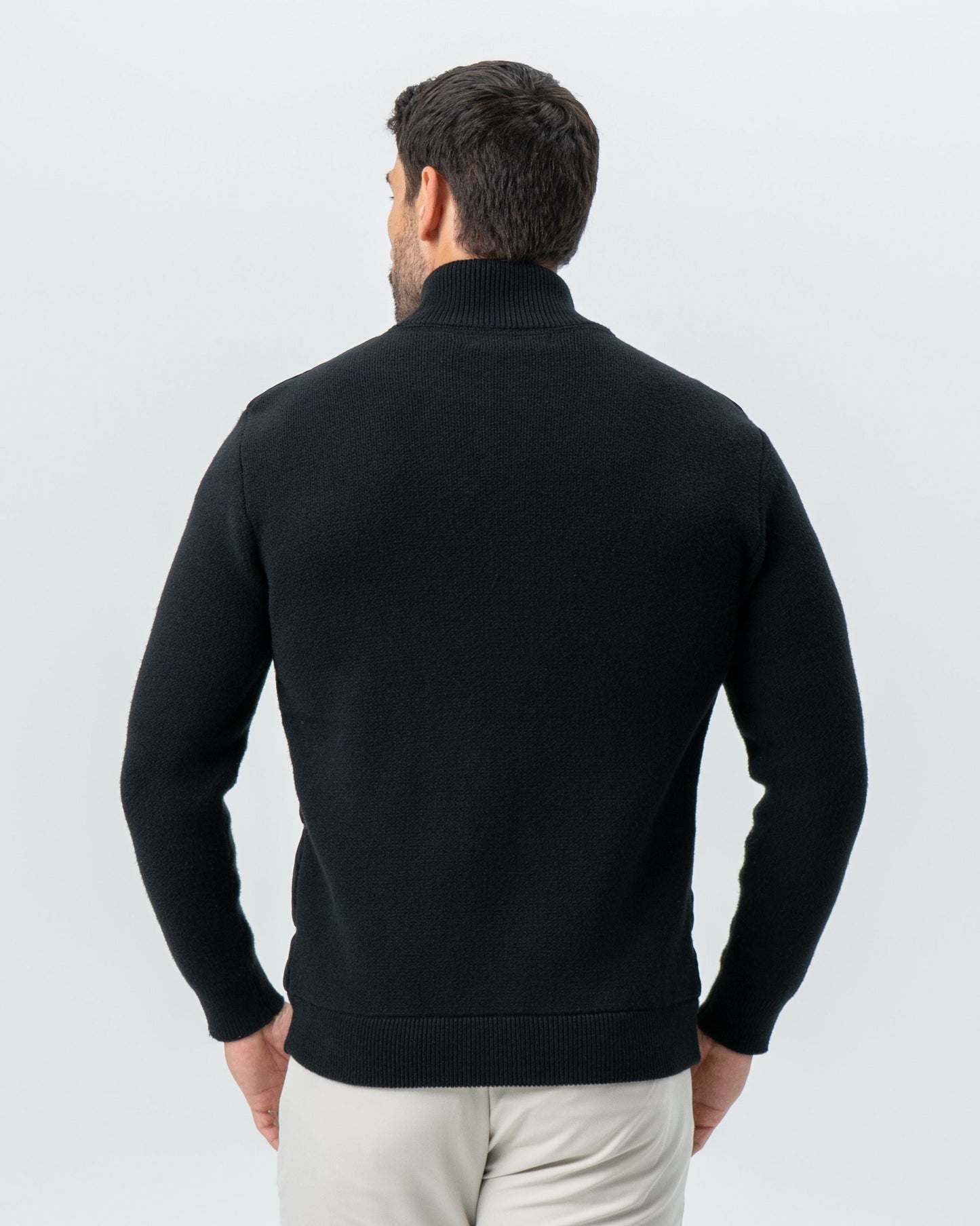 Corduroy Knit Zip Jacket - Black