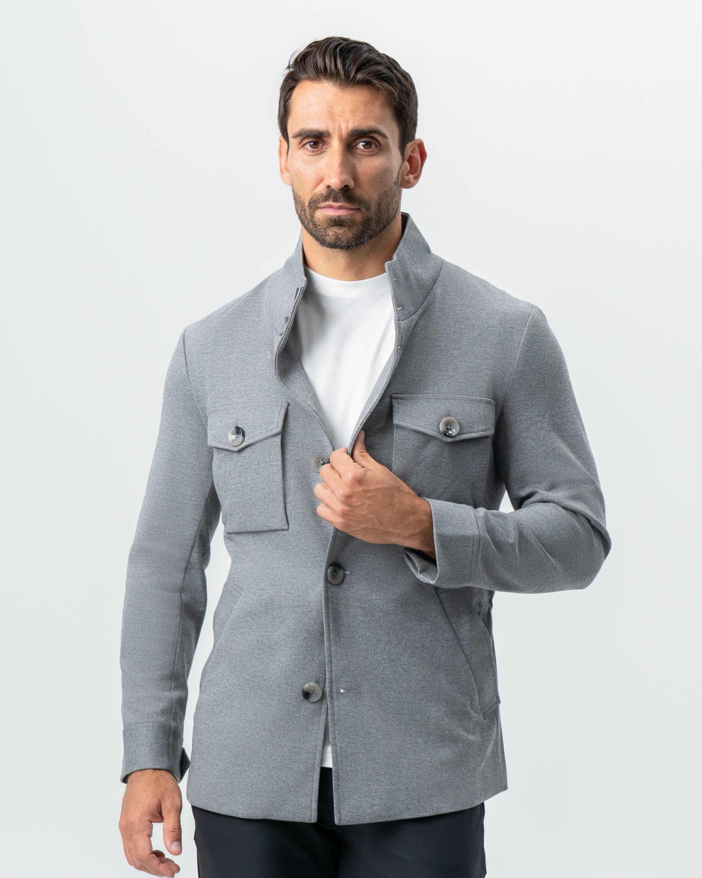 Knit Field Jacket - Grey