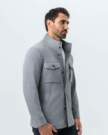 Knit Field Jacket - Grey