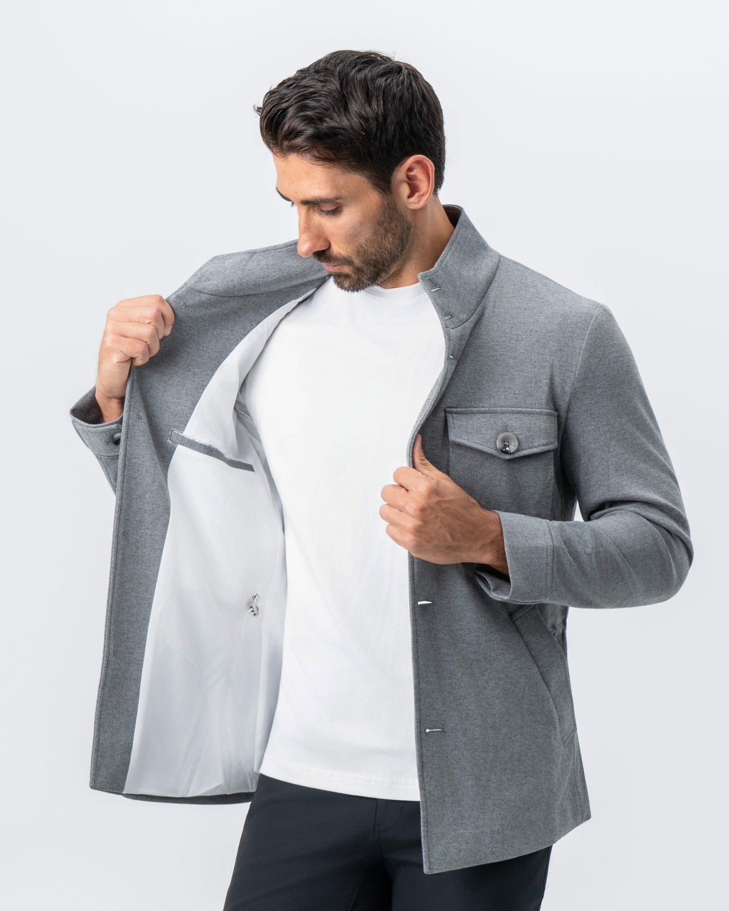 Knit Field Jacket - Grey