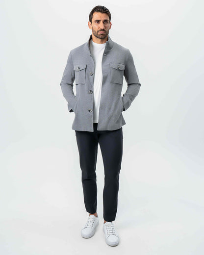 Knit Field Jacket - Grey
