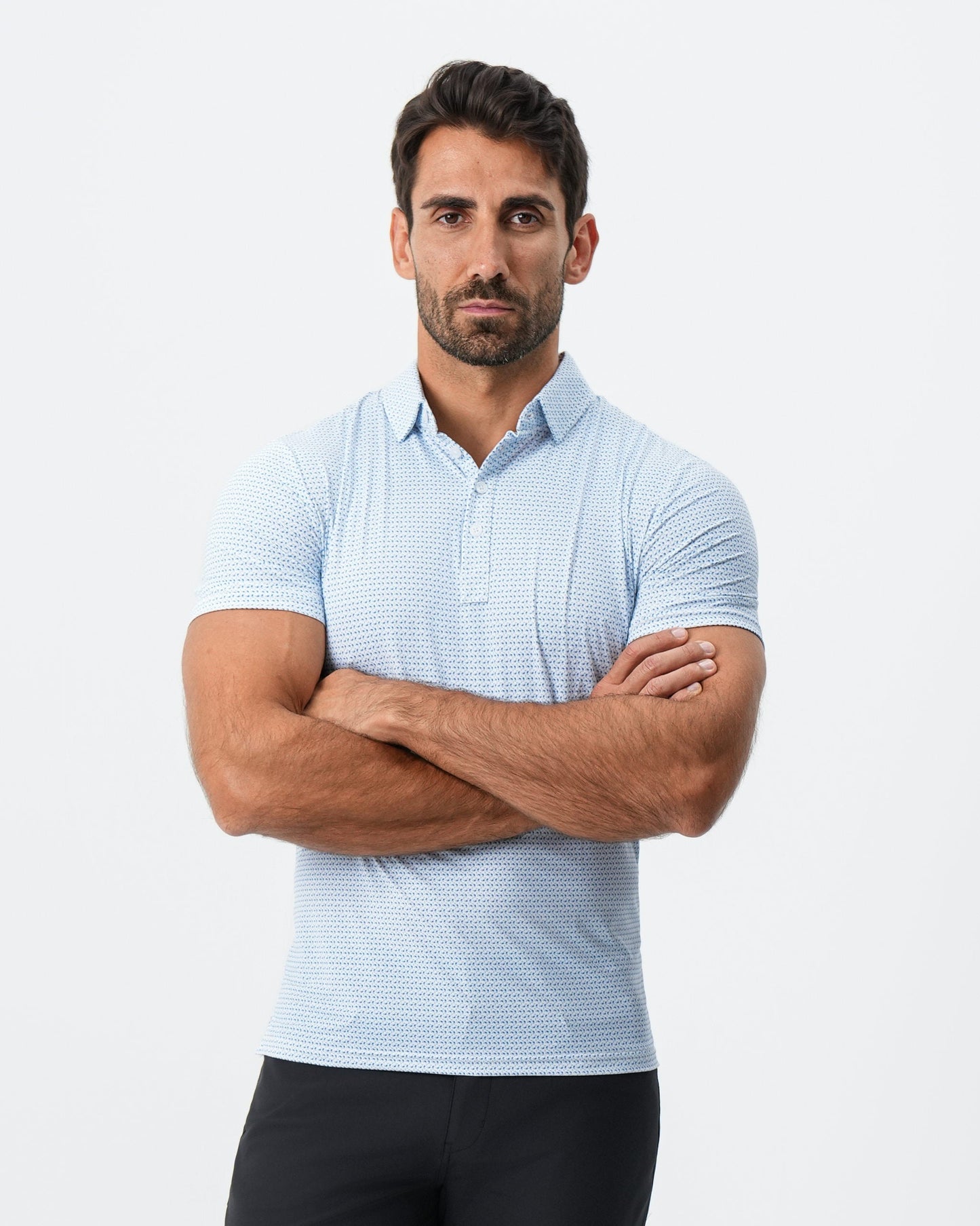 "The Nantucket" White & Light Blue Paisley Polo