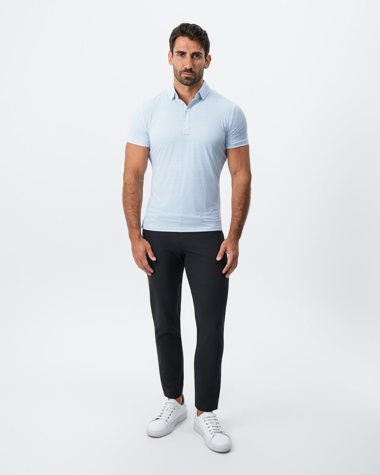 "The Nantucket" White & Light Blue Paisley Polo