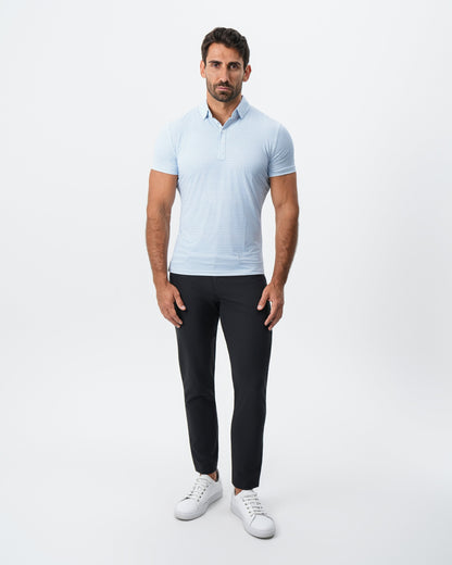 "The Nantucket" White & Light Blue Paisley Polo