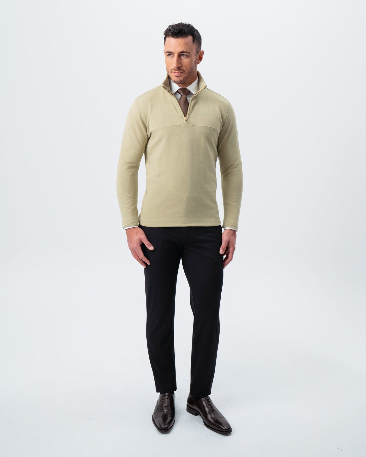 Quarter Zip - Light Olive