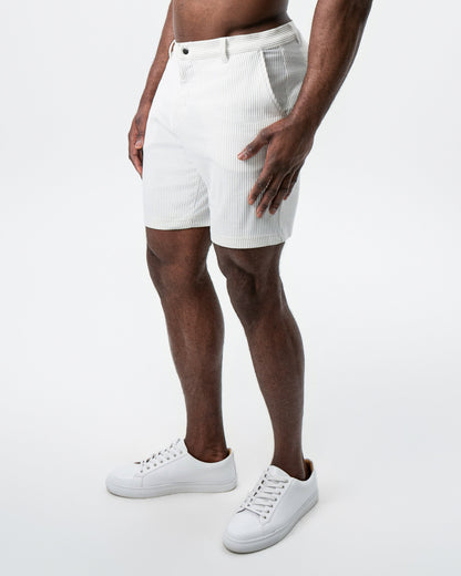 Athletic Fit Shorts - Grey & White Seersucker
