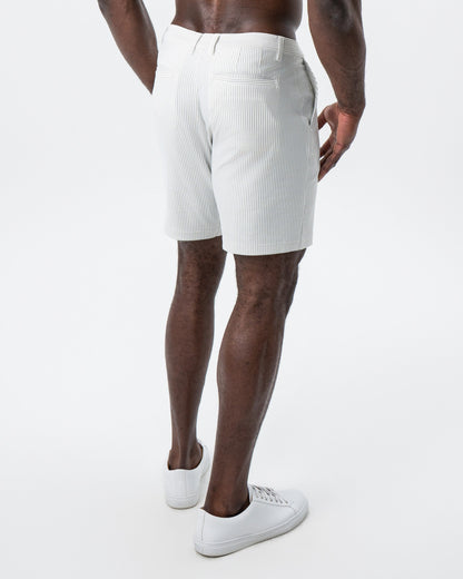 Athletic Fit Shorts - Grey & White Seersucker
