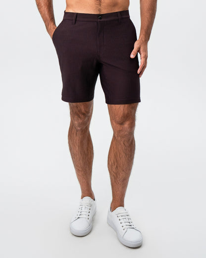 Athletic Fit Shorts - Plum Seersucker