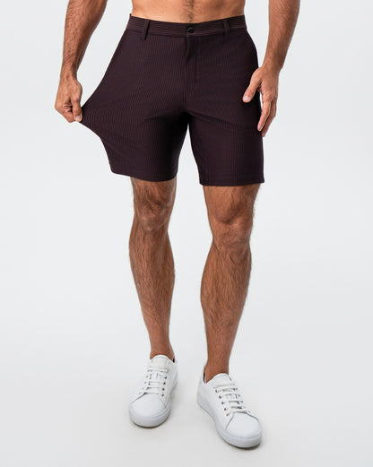Athletic Fit Shorts - Plum Seersucker