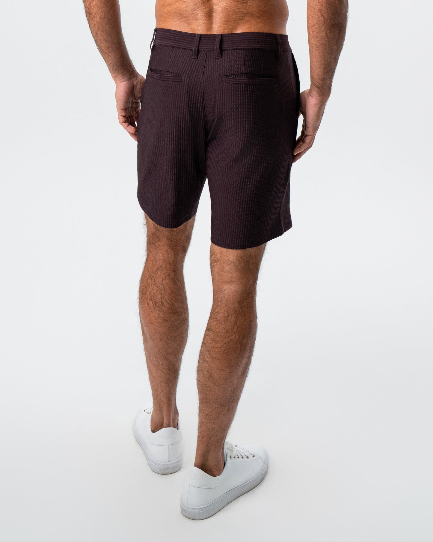 Athletic Fit Shorts - Plum Seersucker