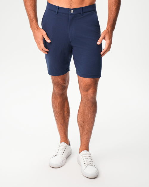 Athletic Fit Pique Shorts - Navy